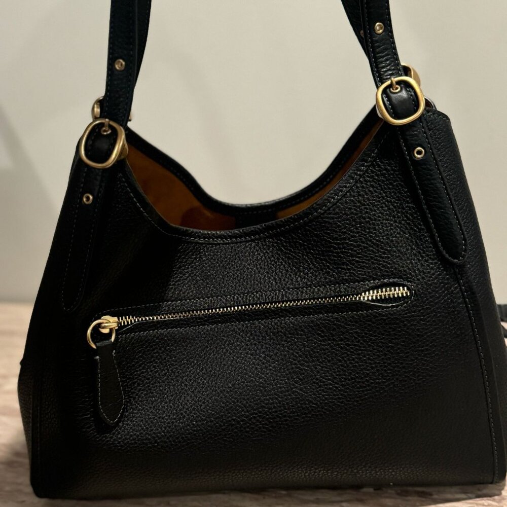 NWT 100% Authentic COACH Bella Medium Leather Shoulder Brass Black - Picture 2 of 5